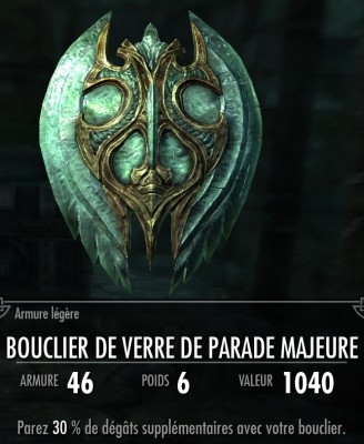 Bouclier de verre spécial